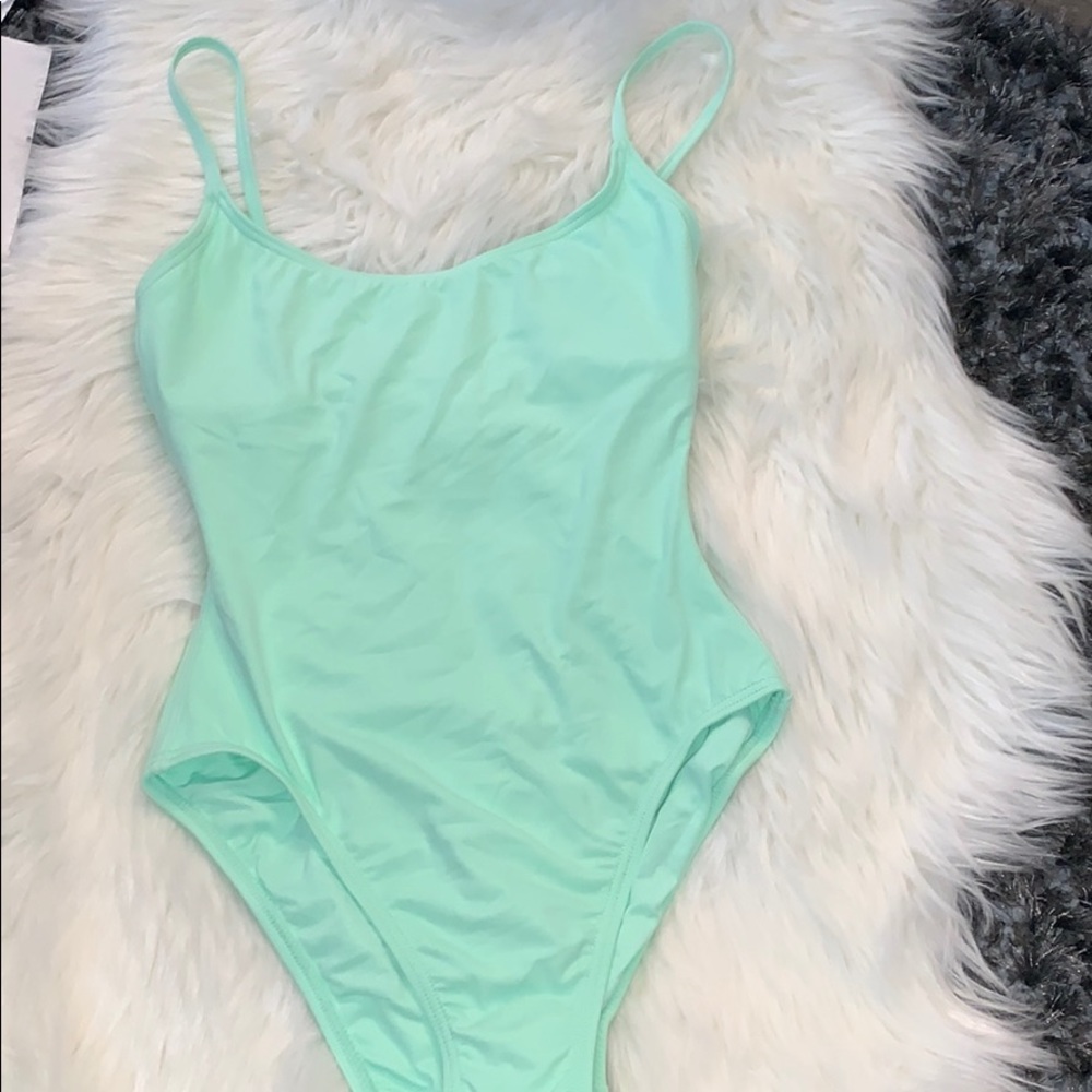 Mint one piece bathing suit